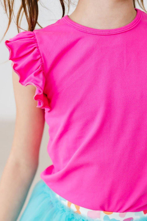 hot-pink-s-s-ruffle-tee Mila & Rose at Sophia's Style-Hot Pink S/S Ruffle Tee-6-12M-Ruffle Tee S/S-1